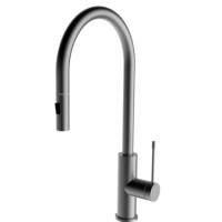 Round Multifunction Gun Metal Grey Sink Mixer